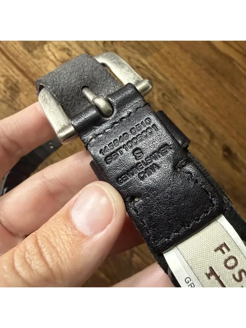 🖤 Fossil Grommet Weave Leather Belt